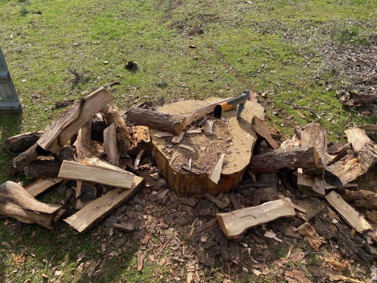 Splitting wood is a great homesteading workout